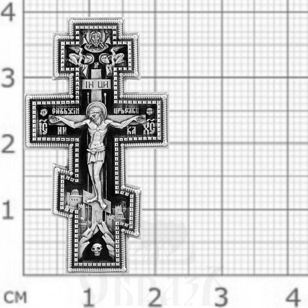 крест «распятие. молитва «да воскреснет бог», серебро 925 проба (арт. 101.529)