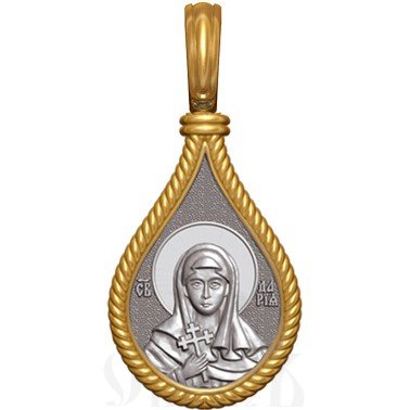 нательная икона св. мученица дарья римская, серебро 925 проба с золочением (арт. 06.014)